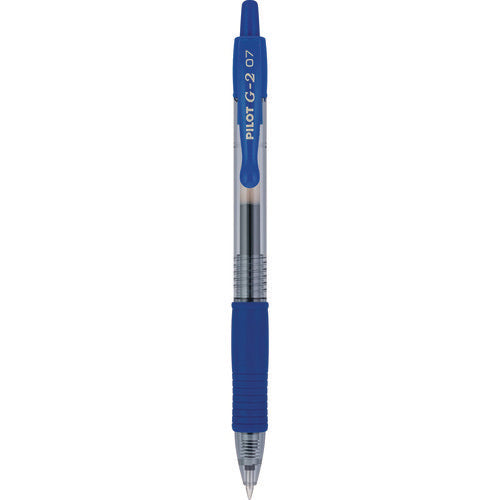 Image of Pilot® G2 Premium Gel Pen Convenience Pack, Retractable, Fine 0.7 mm, Blue Ink, Smoke/Blue Barrel, 36/Pack