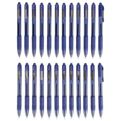 Image of Zebra® Z-Grip Ballpoint Pen, Retractable, Medium 1 mm, Blue Ink, Translucent Blue/Blue Barrel, 24/Pack