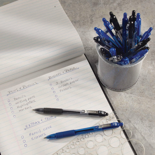 Image of Zebra® Z-Grip Ballpoint Pen, Retractable, Medium 1 mm, Blue Ink, Translucent Blue/Blue Barrel, 24/Pack