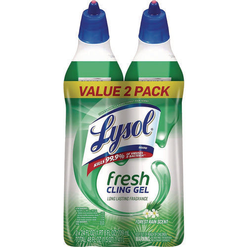 Image of LYSOL® Brand Cling and Fresh Toilet Bowl Cleaner, Forest Rain Scent, 24 oz, 2/Pack