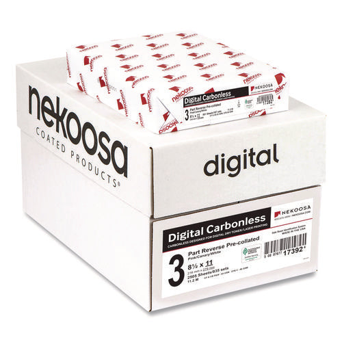 Image of Nekoosa Fast Pack Carbonless 3-Part Paper, 8.5 X 11, Pink/canary/white, 500 Sheets/ream, 5 Reams/carton