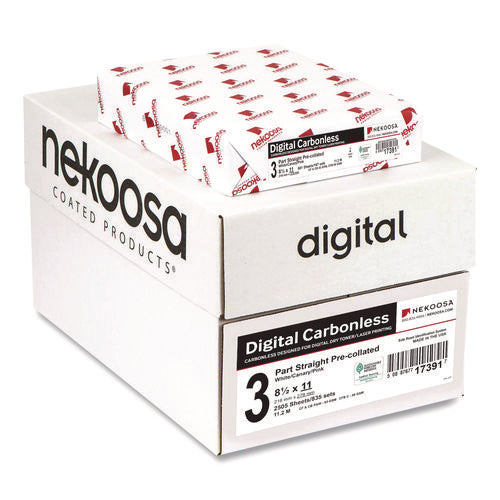 Image of Nekoosa Fast Pack Carbonless 3-Part Paper, 8.5 X 11, White/canary/pink, 500 Sheets/ream, 5 Reams/carton