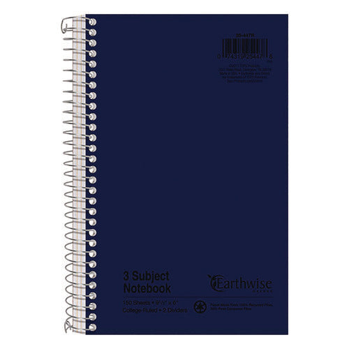 Image of Oxford Earthwise by Oxford Recycled Small Notebooks, 3-Subject, Medium/College Rule, Randomly Assorted Covers, (150) 9.5 x 6 Sheets