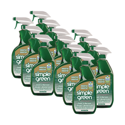 Image of Simple Green® Industrial Cleaner And Degreaser, Concentrated, 24 Oz Spray Bottle, 12/carton