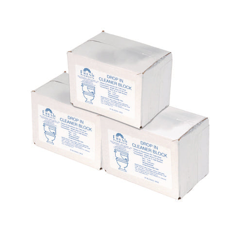 Image of Fresh Products Drop-In Tank Non-Para Cleaner Block, Unscented, Blue, 24/box, 3 Boxes/carton
