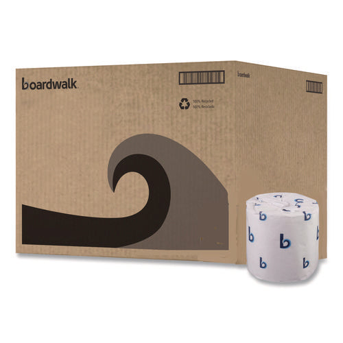 Image of Boardwalk® 2-Ply Toilet Tissue, Standard, Septic Safe, White, 4 x 3, 500 Sheets/Roll, 96 Rolls/Carton