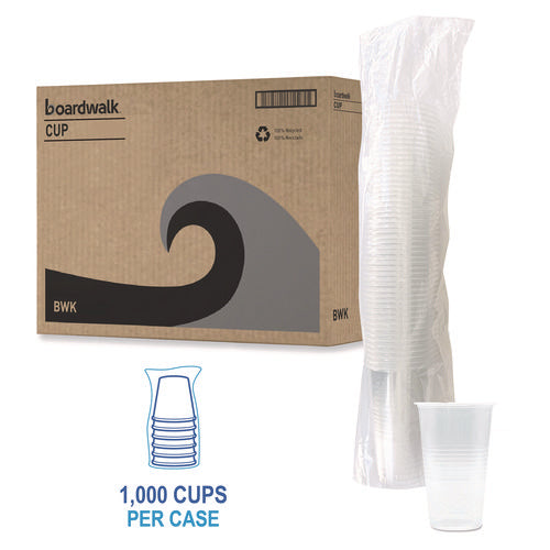 Image of Boardwalk® Translucent Plastic Cold Cups, 20 oz, Clear, 1,000/Carton