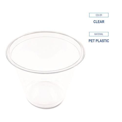 Image of Boardwalk® Clear Plastic Cold Cups, Squat, 9 oz, 1,000/Carton