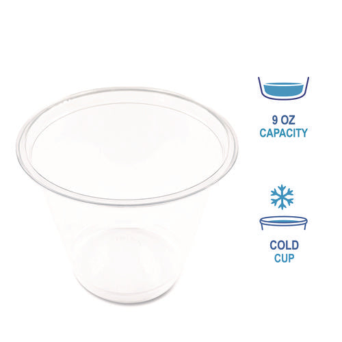 Image of Boardwalk® Clear Plastic Cold Cups, Squat, 9 oz, 1,000/Carton