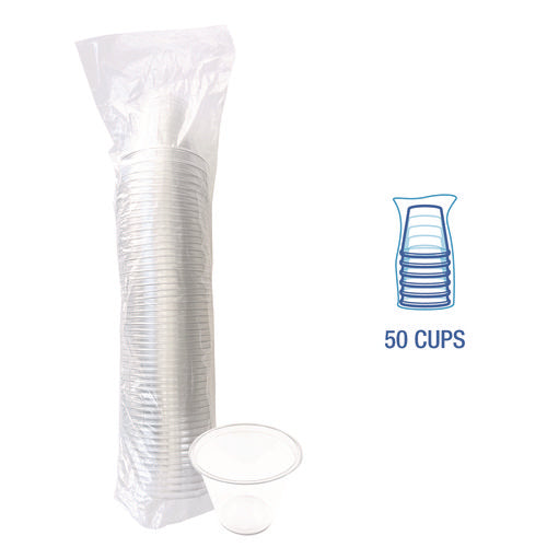Image of Boardwalk® Clear Plastic PET Cups, 9 oz, 50/Pack