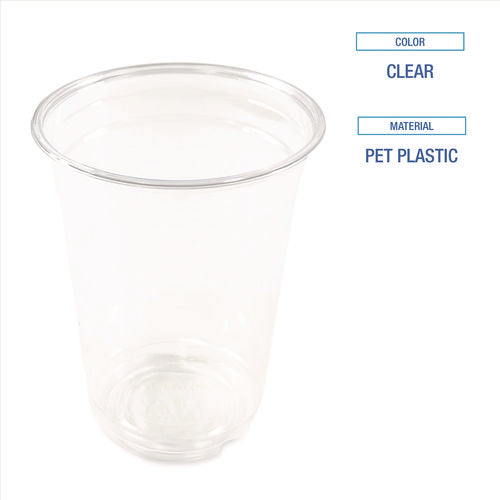 Image of Boardwalk® Clear Plastic Cold Cups, 10 oz, 1,000/Carton