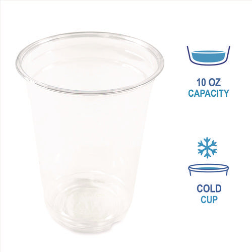 Image of Boardwalk® Clear Plastic Cold Cups, 10 oz, 1,000/Carton