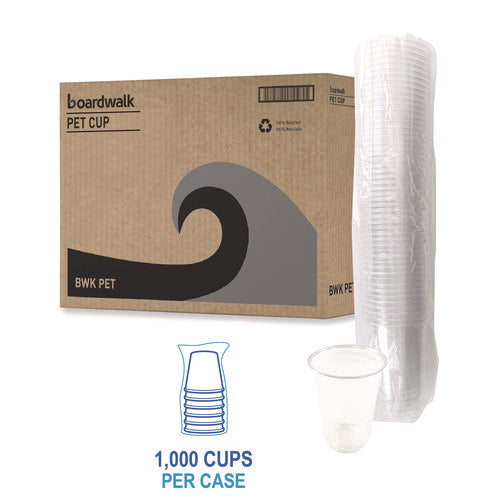 Image of Boardwalk® Clear Plastic Cold Cups, 10 oz, 1,000/Carton