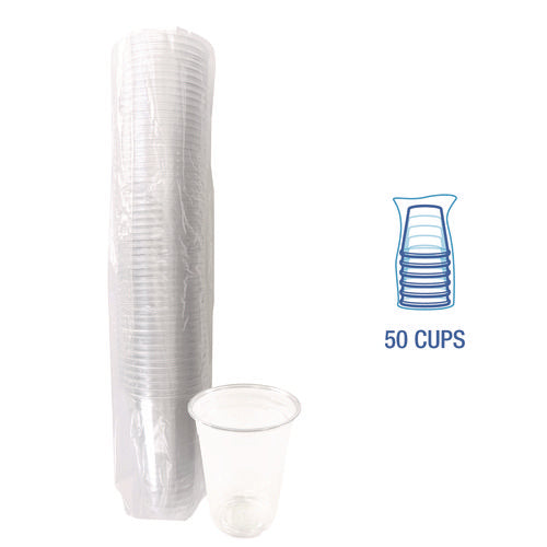 Image of Boardwalk® Clear Plastic PET Cups, 10 oz, 50/Pack