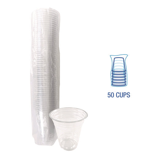Image of Boardwalk® Clear Plastic PET Cups, 12 oz, 50/Pack
