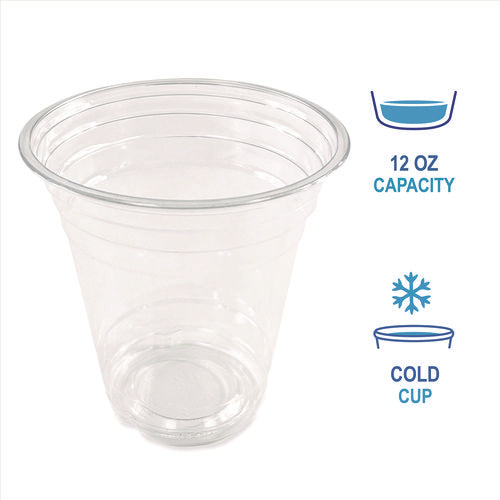 Image of Boardwalk® Clear Plastic PET Cups, 12 oz, 50/Pack