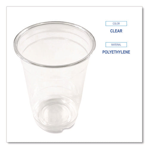 Image of Boardwalk® Clear Plastic PET Cups, 14 oz, 50/Bag, 20 Bags/Carton