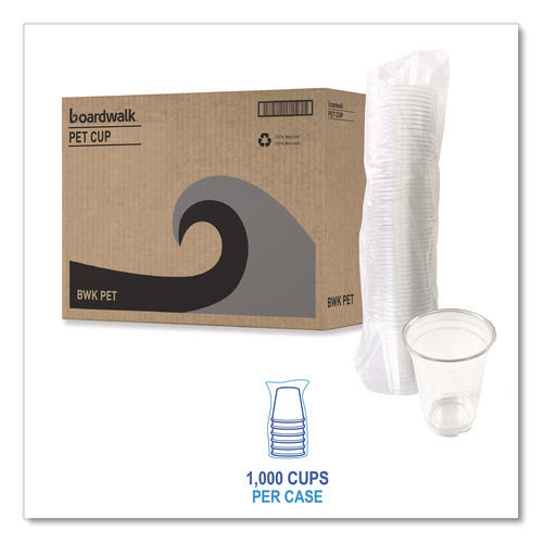 Image of Boardwalk® Clear Plastic PET Cups, 14 oz, 50/Bag, 20 Bags/Carton