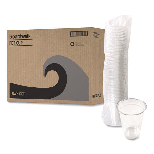 Image of Boardwalk® Clear Plastic PET Cups, 14 oz, 50/Bag, 20 Bags/Carton