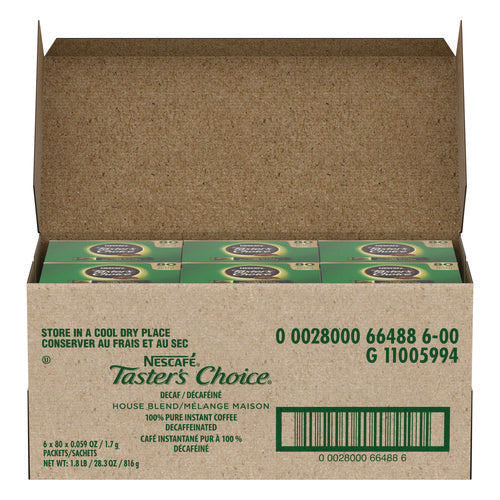 Image of Nescafe® Taster's Choice Stick Pack, Decaf, 0.06oz, 80/box, 6 Boxes/carton