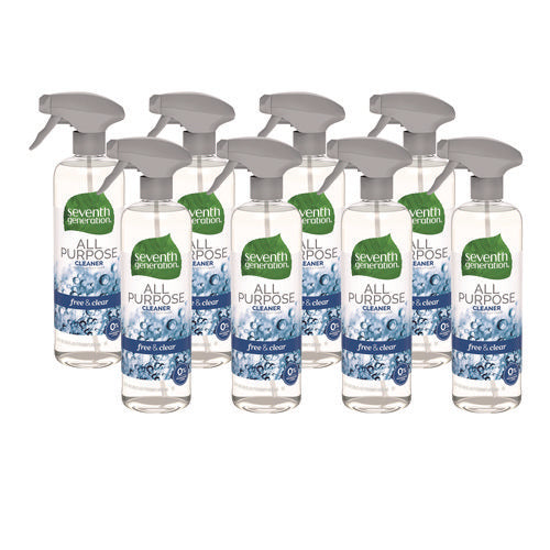 Image of Seventh Generation® Natural All-Purpose Cleaner, Free And Clear/unscented, 23 Oz Trigger Spray Bottle, 8/carton