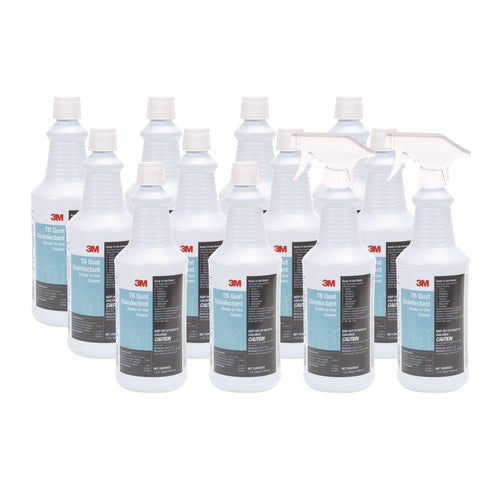 Image of 3M Tb Quat Disinfectant Ready-To-Use Cleaner, 32 Oz Bottle, 12 Bottles And 2 Spray Triggers/carton