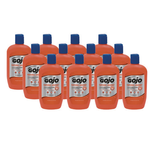 Image of GOJO® NATURAL ORANGE Pumice Hand Cleaner, Citrus Scent, 14 oz, 12/Carton