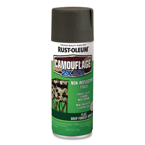 Image of Rust-Oleum® Camouflage Spray Paint, Flat Deep Forest Green, 12 oz Aerosol Can
