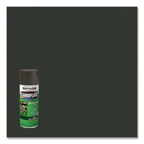 Image of Rust-Oleum® Camouflage Spray Paint, Flat Deep Forest Green, 12 oz Aerosol Can, 6/Carton