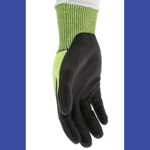 Image of MCR Safety Cut Pro 9277PU Gloves, X-Large, Black/Lime, Dozen