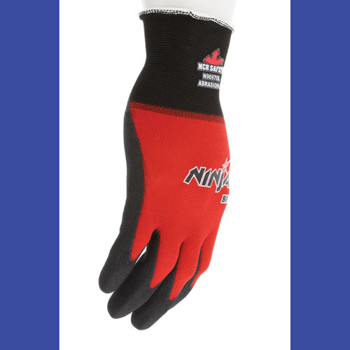 Image of MCR Safety Ninja BNF N96970 Gloves, Medium, Black/Red, Dozen