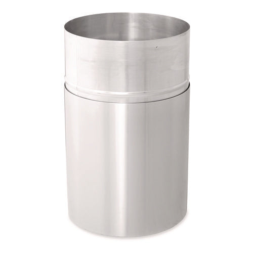 Image of Rubbermaid® Commercial Atrium Aluminum Container with Liner, 35 gal, Aluminum, Satin Aluminum