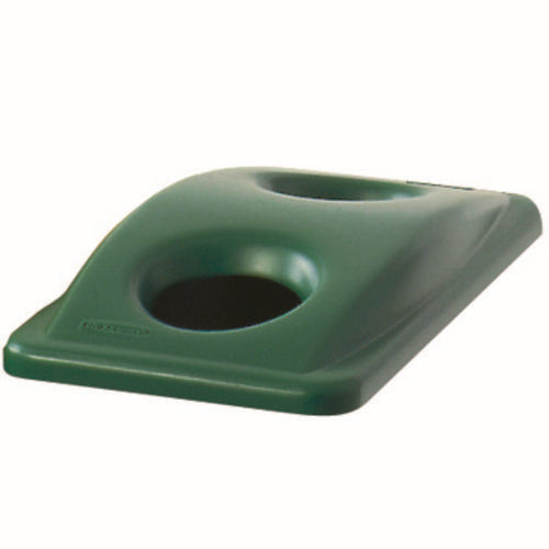 Image of Rubbermaid® Commercial Slim Jim Bottle And Can Recycling Top, 20.38w X 11.38d X 2.75h, Green