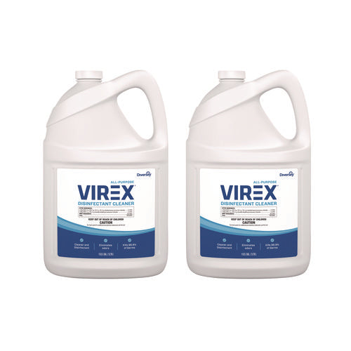 Image of Diversey Virex All-Purpose Disinfectant Cleaner, Lemon Scent, 1 Gal Container, 2/carton