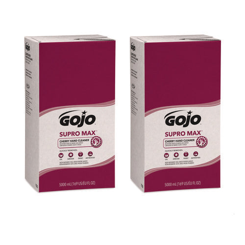 Image of GOJO® SUPRO MAX Heavy Duty Hand Cleaner, Refill for GOJO PRO TDX Touch-Free Dispenser, Cherry Scent, 5,000 mL, 2/Carton