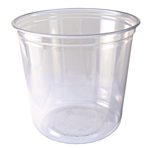 Image of Fabri-Kal® Recycleware Round Deli Container, 24 oz, 4.6" Diameter x 3.6" h, Clear, Plastic, 500/Carton