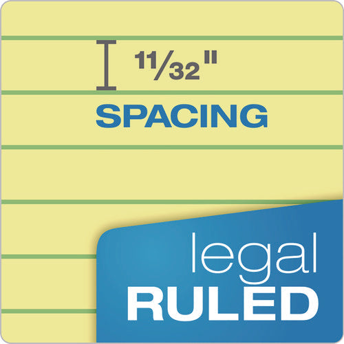 Image of Ampad® Perforated Writing Pads, Wide/legal Rule, 50 Canary-Yellow 8.5 X 14 Sheets, Dozen