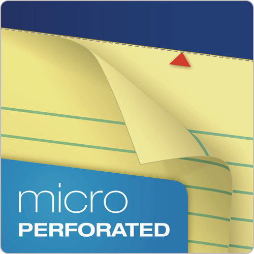 Image of Ampad® Perforated Writing Pads, Wide/legal Rule, 50 Canary-Yellow 8.5 X 14 Sheets, Dozen