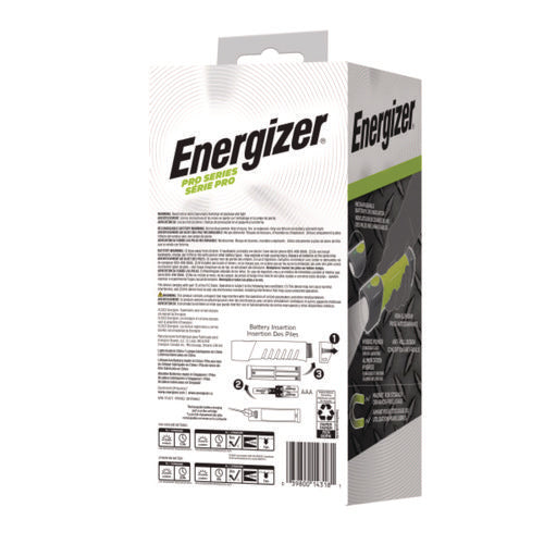 Image of Energizer® Pro Series Handheld High CRI Flashlight, Rechargeable Lithium Ion/6 AAA Batteries Included, Gray/Green