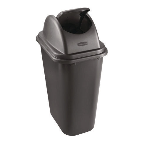 Image of Rubbermaid® Commercial Rectangular Free-Swinging Plastic Lid, Black