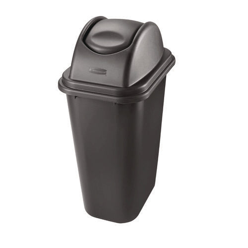 Image of Rubbermaid® Commercial Rectangular Free-Swinging Plastic Lid, Black