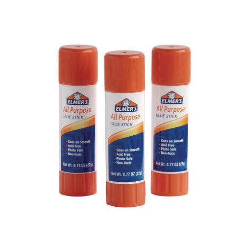 Image of Elmer's® All Purpose Glue Stick, 0.77 oz, Dries Clear, 3/Pack