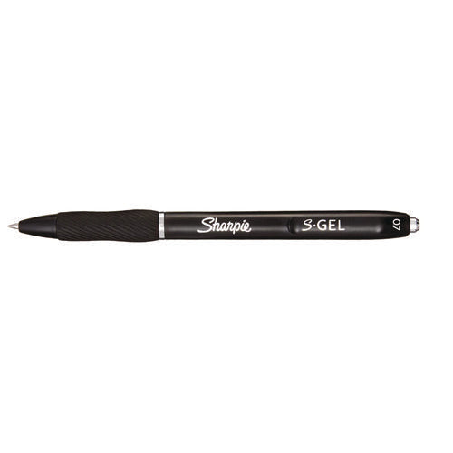 Image of Sharpie® S-Gel S-GEL HIGH-PERFORMANCE GEL PEN, RETRACTABLE, MEDIUM 0.7 MM, BLACK INK, BLACK BARREL, 36/PACK