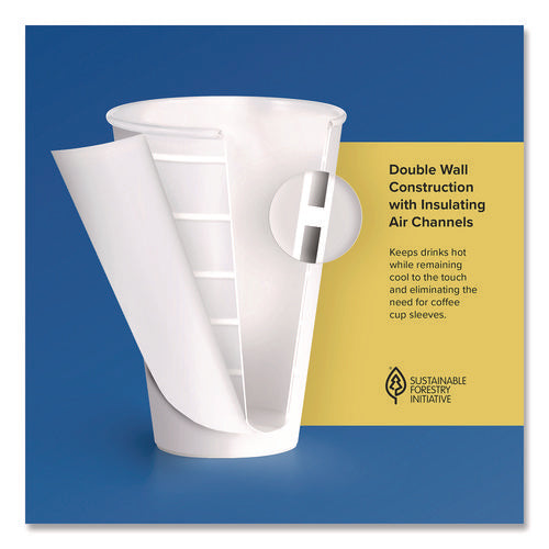 Image of SOLO® Thermoguard Insulated Paper Hot Cups, 20 oz, White Sustainable Forest Design, 600/Carton