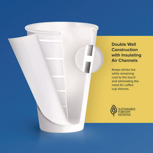 Image of SOLO® Thermoguard Insulated Paper Hot Cups, 8 oz, White Sustainable Forest Design, 1,000/Carton