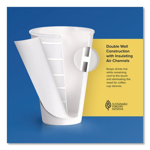Image of SOLO® Thermoguard Insulated Paper Hot Cups, 16 oz, White Sustainable Forest Design, 30/Pack