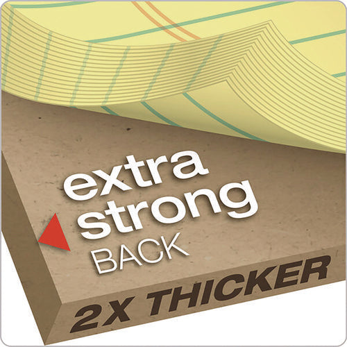 Image of TOPS Double Docket Ruled Pads With Extra Sturdy Back, Medium/college Rule, 100 Canary-Yellow 8.5 X 11.75 Sheets