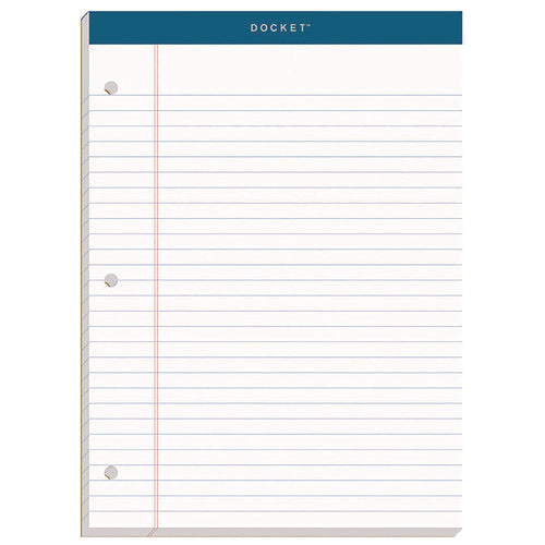 Image of TOPS Double Docket Ruled Pads With Extra Sturdy Back, Wide/legal Rule, 100 White 8.5 X 11.75 Sheets