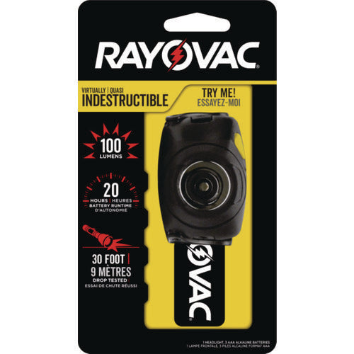 Image of Rayovac® Virtually Indestructible Led Headlight, 3 Aaa Batteries (included), 30 M Projection, Black
