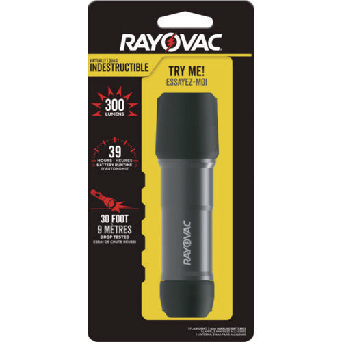 Image of Rayovac® Virtually Indestructible LED Flashlight, 3 AAA Batteries (Included), Black